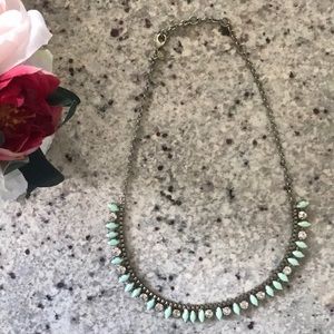 J. Crew Factory Mint Crystal Statement Necklace